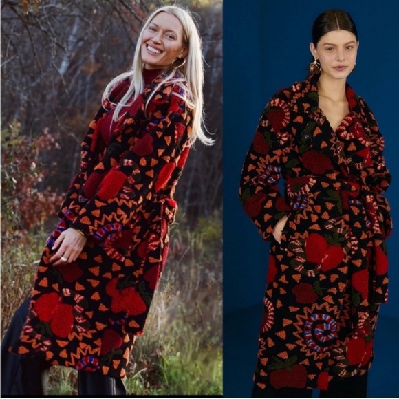 FARM Rio Jackets & Blazers - Farm Rio Snake Fruit Fleece Coat In Black Multi